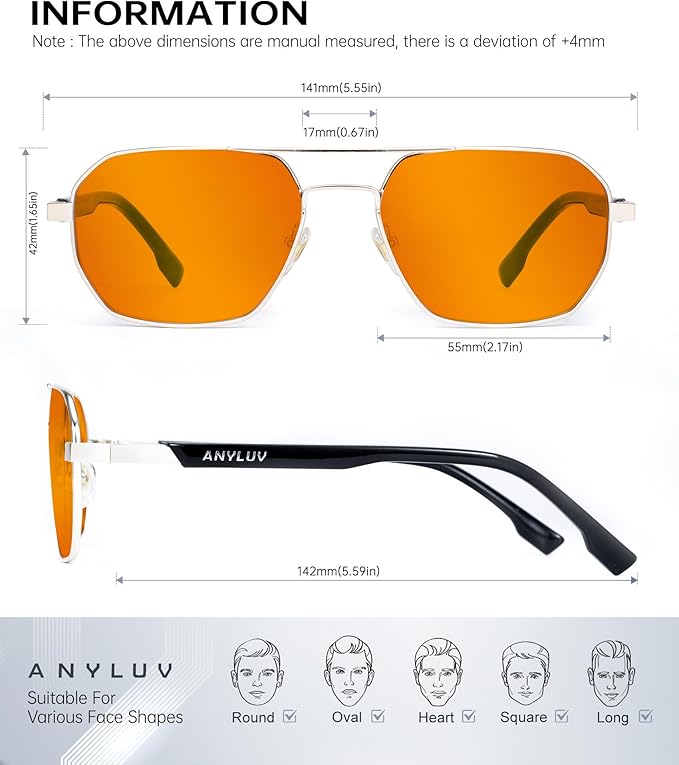 ANYLUV Blue Light Glasses for Woman/Men, Blue Light Blocking Glasses Women Computer Gaming Glasses for Eye Protection
