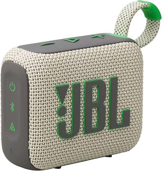 JBL Go 4 - Ultra-Portable, Waterproof and Dustproof Bluetooth Speaker, Big JBL Pro Sound with Punchy bass, 7-Hour Built-in Battery, Made in Part with Recycled Materials (Sand)