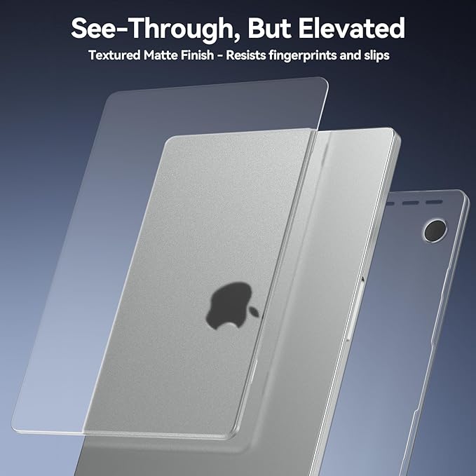EooCoo Case Compatible with MacBook Pro 14 inch M5 2026-2021 M4 M3 M2 M1 Pro/Max Chip, Official Color-Matched Armor, Frosted Hard Shell Cases with Keyboard Cover, Screen Protector - Matte Transparent