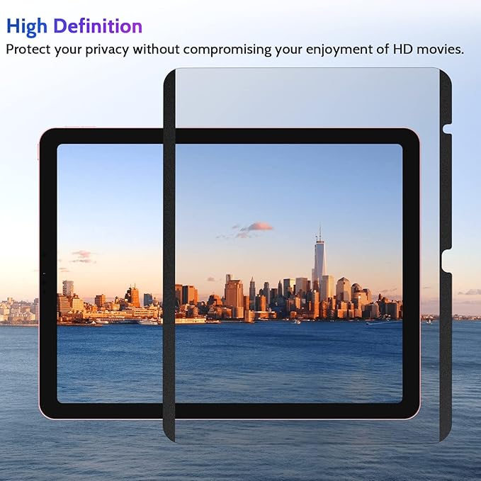 Peslv Magnetic Privacy Screen Protector for iPad 10th 2022 10.9" & iPad 11th A16 2025 11", Removable Anti Blue Light Glare Spy Private Filter, High Sensitive Bubble-Free Black Security Screen
