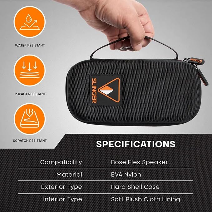 Bose NEW SoundLink Flex Portable Bluetooth Speaker (2nd Gen), Outdoor Speaker with Hi-Fi Audio, Up to 12 Hours Battery, Waterproof and Dustproof, + Slinger Hard Travel Case & USB Plug (Twilight Blue)