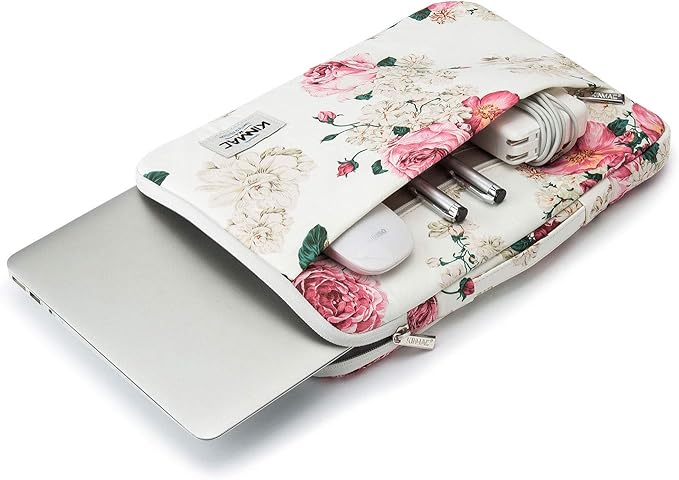 Kinmac 360° Protective Laptop Sleeve Case Bag Cover with Handle for MacBook Pro 16 inch,16 inch HP,Lenovo,Dell,ASUS,Acer Ultrabook and Business Laptop (Peony)