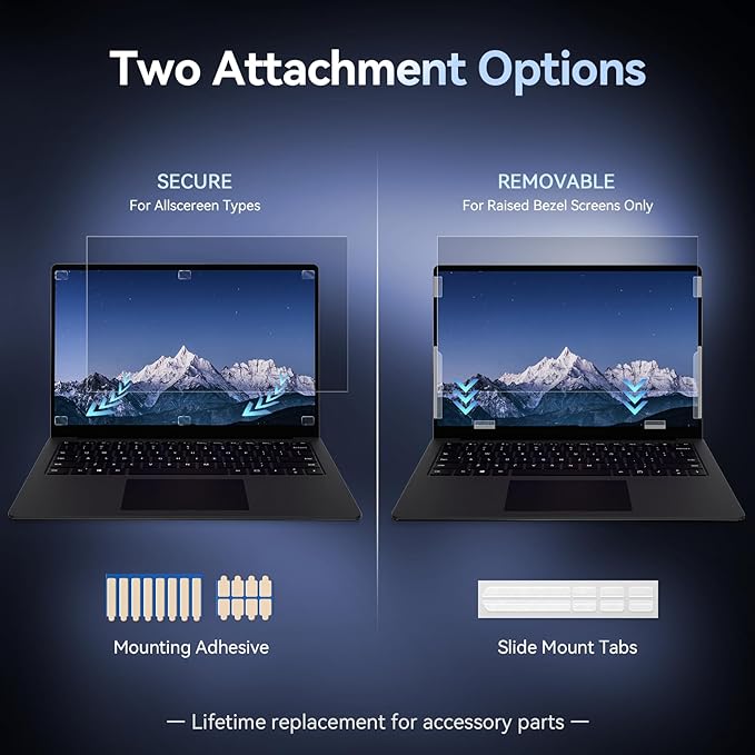 15.6 Inch Laptop Privacy Screen Compatible with HP/Dell/Acer/Samsung/Asus/Lenovo/Toshiba,16:10 Aspect Removable Anti Glare Blue Light Filter Protector, 15.6in Laptop Privacy Screen Shield