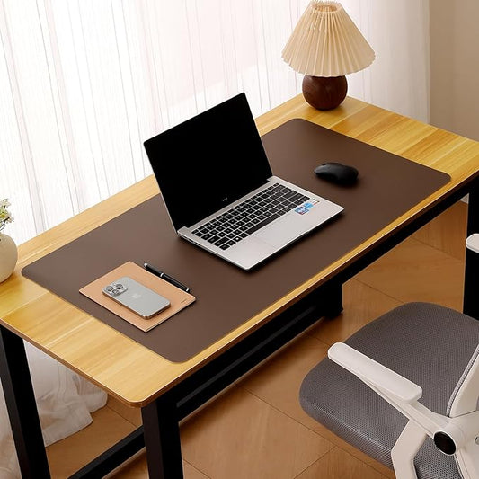Non-Slip Desk Pad,Desk mat,Waterproof PU Leather Desk Pad,Laptop Desk Writing Pad for Office and Home (Brown, 35.4" x 17")