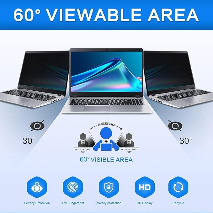 ZOEGAA 17 Inch Laptop Privacy Screen Filter for 16:10 Widescreen Display 14.5"x9.1" - Laptop Screen Privacy Shield and Anti Blue Light Anti Glare Screen Protector
