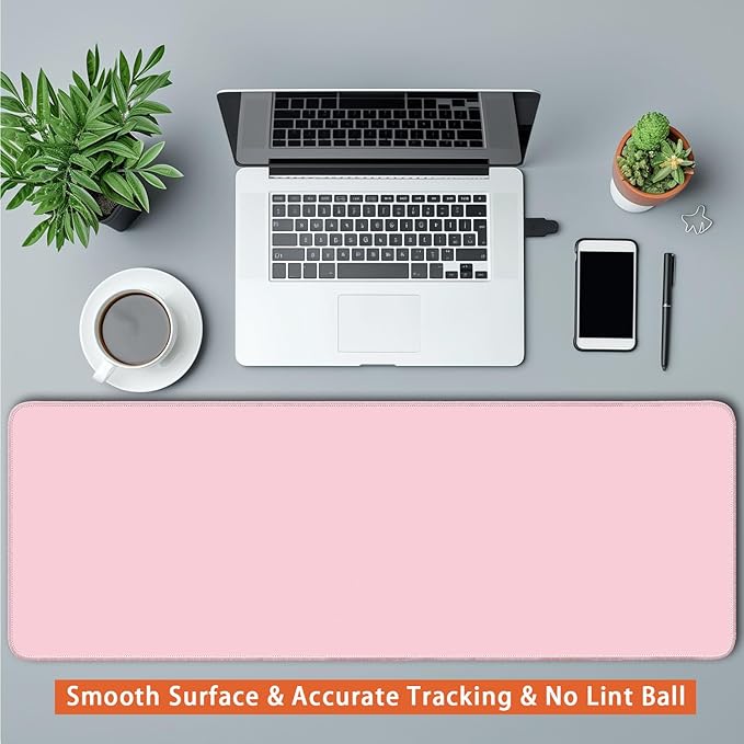 Large Mouse Pad, Non-Slip Desk Blotter, Office Desk Mat, Desk Pad Protector, Laptop Desk Pad, Desk Writing Pad for Office and Home, Pastel Pink, 31x12 inch