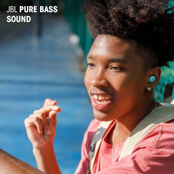 JBL Vibe Buds 2 - True Wireless Noise Cancelling Earbuds with JBL Pure Bass Sound & Smart Ambient technology, 4mics for crisp, clear calls, up to 40Hrs of Playback, IP54 Dust & Water resistant (White)