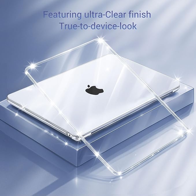 MOSISO Compatible with MacBook Air 13 inch Case M5 2026 M4 2025 M3 M2 2024-2022 A3449 A3240 A3113 A2681,Hard Shell&Keyboard Cover&Screen Film&Pouch for MacBook Air 13.6 inch Case, Crystal Clear