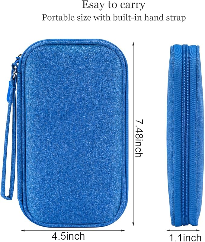 Travel Cord Organizer - Electronics Organizer Case, Cable Organizer Bag Pouch Waterproof Portable Accessories Case for Cord, Charger, Phone, Power Bank, Earphone (Blue)