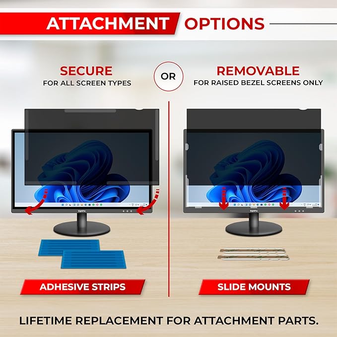 SightPro 27 Inch 16:9 Computer Privacy Screen Filter for Monitor - Privacy Shield and Anti-Glare Protector