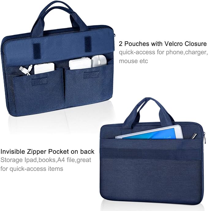 LANDICI Laptop Bag Case 15.6 Inch with Shoulder Strap, Slim Waterproof Computer Sleeve Cover Compatible with MacBook Pro 15/16, MacBook Air 15, 15-16 Inch HP Acer Dell Lenovo ASUS Laptop, Blue
