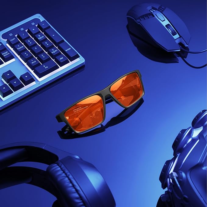 Titan Gaming Glasses, Blue Light Blocking, Night Driving Glasses for Men, Computer Protection, Gift for Gamers
