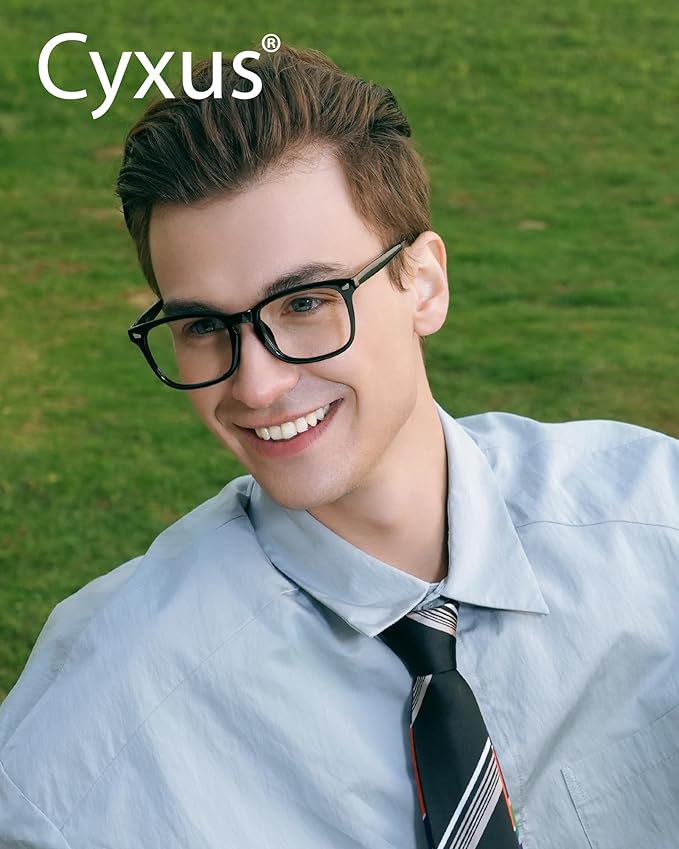 Cyxus Blue Light Glasses Men Women Reduce Eye Strain UV Blocking for Office Work Computer Screen 8082