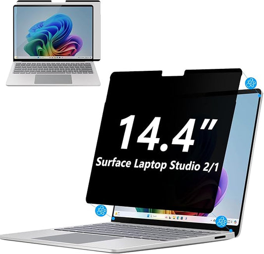 Adeway Privacy Screen Protector for Surface Laptop Studio 2/1 14.4 Inch, Magnetic Nano, Anti-Spy, Removable, Blue Light & UV Blocking, Anti-Glare