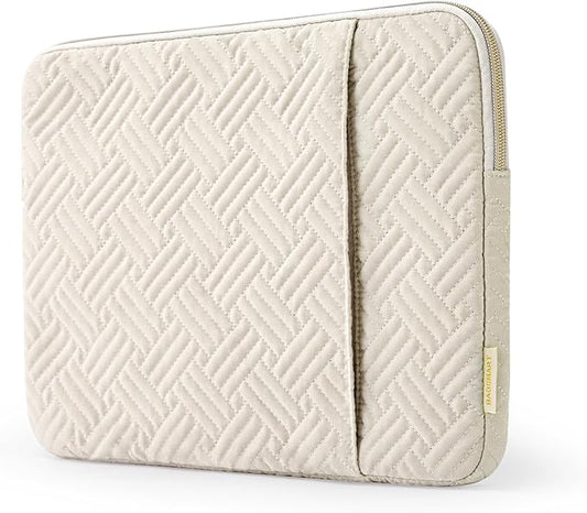 BAGSMART Laptop Sleeve Bag Compatible with MacBook Air/Pro, 13-13.3 inch Notebook, Compatible with MacBook Pro 14 Inch, MacBook Air M2 Sleeve 13 Inch, Repellent Protective Case with Pocket, Beige