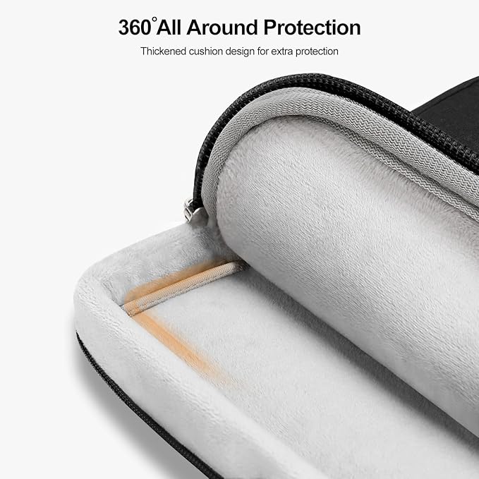 MOSISO 360 Protective Laptop Case 14 inch, Laptop Sleeve Compatible with HP Lenovo Dell ASUS Acer, HP Stream/Dell Latitude 14, Side Open Carrying Computer Bag with 5 Accessory Pockets&Belt, Black