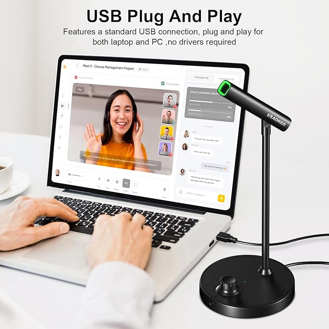 Aokeo USB Microphone, Gaming Microphone for PC with Volume Control Buttons for Recording,Podcasting,Streaming,YouTube,PS5 PS4 Mac Laptop