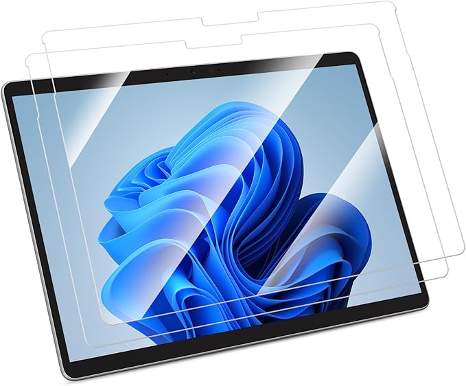 Fintie 2 Pack Screen Protector for 13 inch Microsoft Surface Pro 11/10/9/8/X, 9H Tempered Glass/HD Clear/Anti Scratch/Support Surface Pen