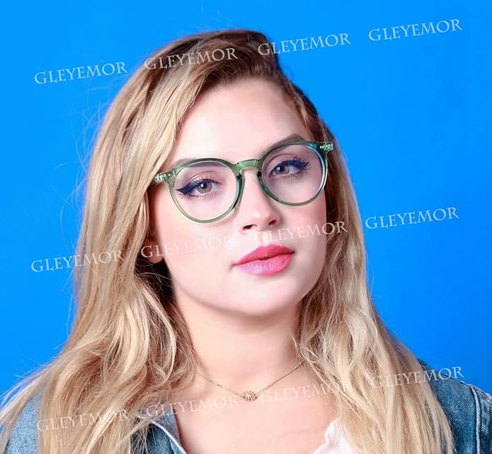 Gleyemor Blue Light Glasses for Men Women, Vintage Round Frame Computer Eyeglasses