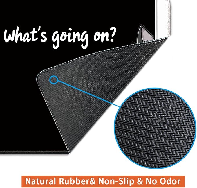 Desk Pad Protector, Office Desk Mat, Large Mouse Pad, Non-Slip Desk Blotter, 23.6x11.8 inch, Black Cat Pattern