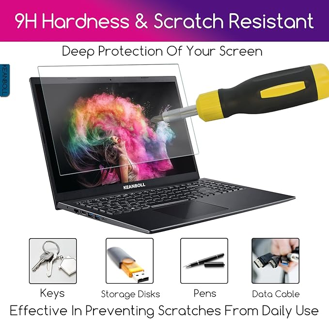 (2-Pack) 17.3 inch Tempered Glass Laptop Screen Protector for 17.3" HP/Dell/ASUS/Samsung/Lenovo/Acer/LG etc 17.3" 16:9 Laptop,(383 x 215mm,W x H)-9H Hardness, Anti Fingerprint, Bubble Free