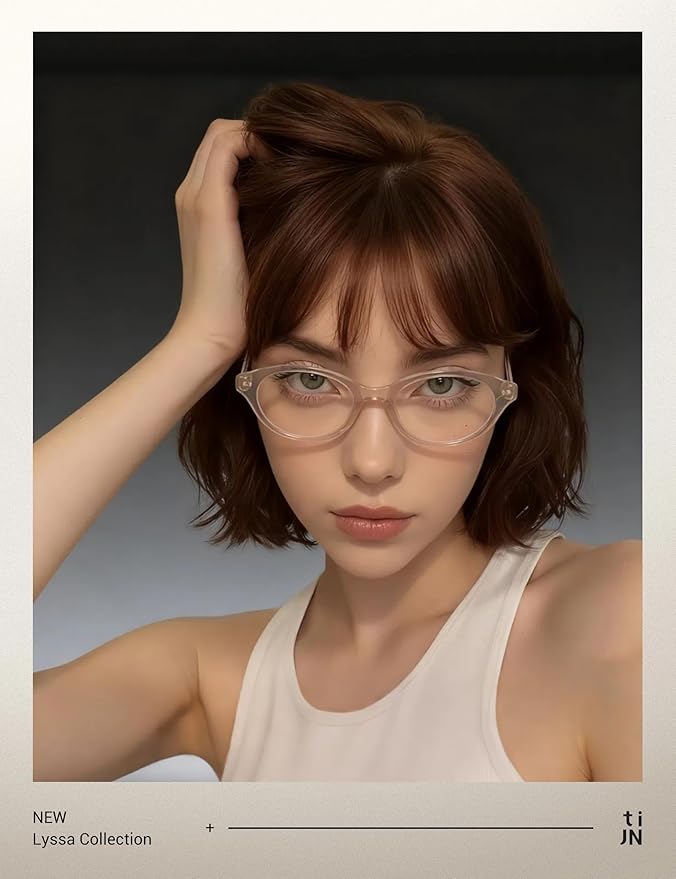 TIJN Blue Light Blocking Glasses Women Men Retro Cat Eye Square Oval Anti Glare Screen Computer Gaming Daily Eyeglasses TR90