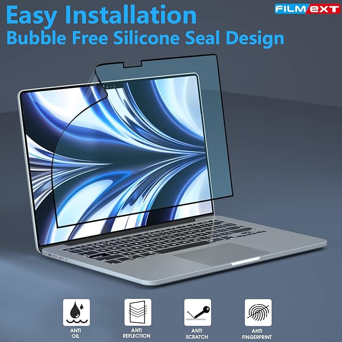 FILMEXT Macbook Air 13.6 inch Screen Protector (M2 M3 M4 M5,2022-2026), Bubble Free Anti Blue Light Screen Protector for Macbook Air 13.6" A3240 A3113 A2681-Eye Protection/Anti-Glare-Matte