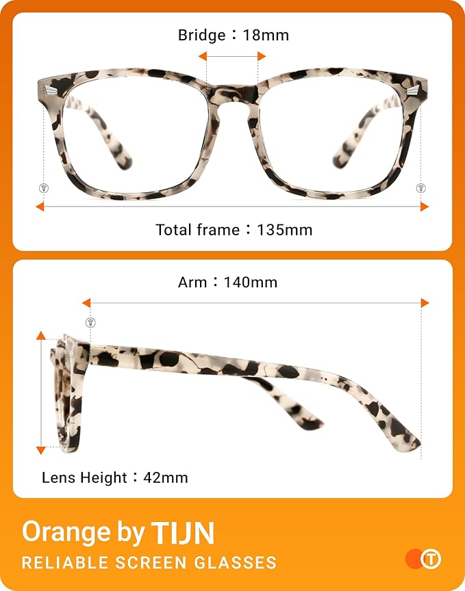 TIJN Blue Light Blocking Glasses for Women Men Square Frame Nerd Eyeglasses Anti Blue Ray Computer Screen Glasses