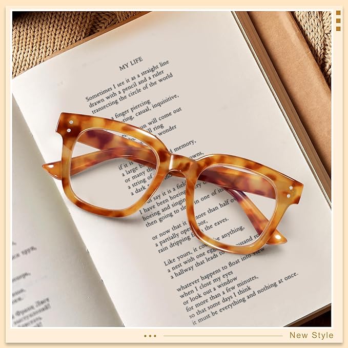 Madison Avenue Oversized Blue Light Blocking Glasses for Women Fashion Blue Light Blockers Anti Eyestrain & UV Protection Computer Eyeglasses (Orange Demi)