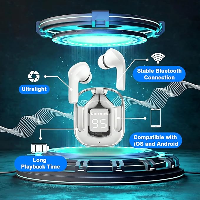 Wireless Earbuds, Bluetooth 5.4 in Ear Headphones with Noise Cancelling Mic, 48H Playtime HiFi Stereo Bluetooth Earphones, IPX8 Waterproof Touch Control True Wireless Headphones for iPhone/Android/iOS