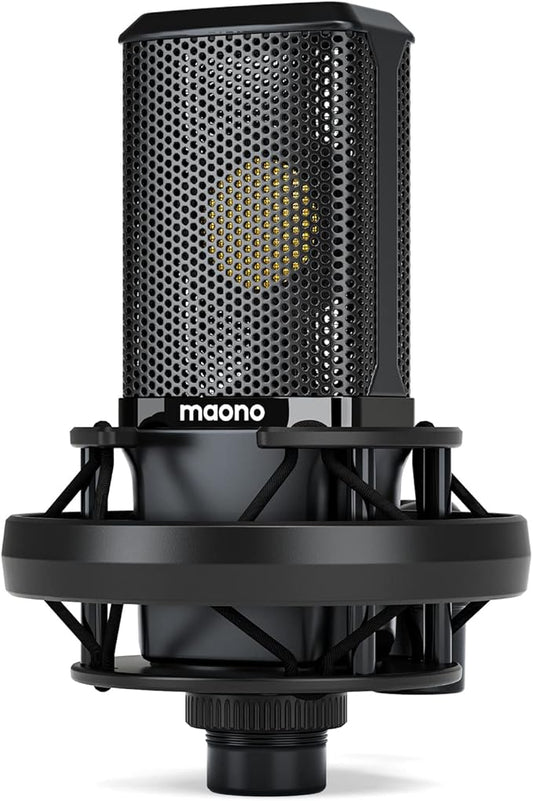 MAONO XLR Condenser Microphone with 34mm Large Diaphragm, Professional Cardioid Studio Mic for Podcasting, Recording, Streaming, Vocals, Voice Over, Music, ASMR(PM500)