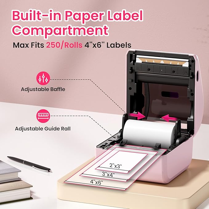 Bluetooth Thermal Label Printer 4x6 - D450BT Shipping Label Printer for Small Business, Shipping Packages, Office, Home, Compatible with USPS, Shopify, Amazon, Tiktok