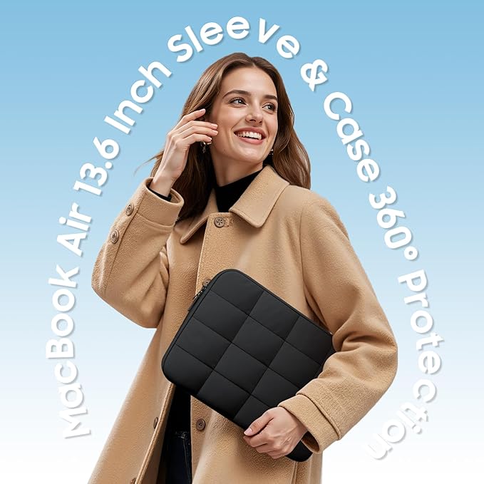 Fintie Case for MacBook Air 13 Inch A3449 A3240 A3113 A2681 (2022 2023 2024 2025 2026 Release) - Snap On Hard Shell Cover & Carrying Laptop Sleeve Bag for MacBook Air 13.6 Inch M2 M3 M4 M5 Chip, Black