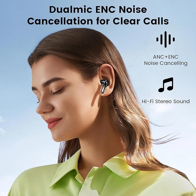 Wireless Earbuds Bluetooth 5.3, 48H Playtime LED Power Display, IPX7 Waterproof Stereo Earphones, Deep Bass Touch Control, Noise Cancelling Mic for Sports, Running, Phone, Tablet, Laptop