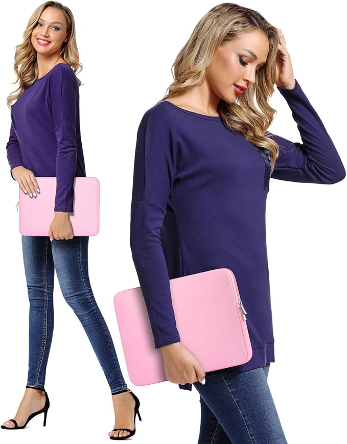 CCPK Laptop Sleeve 15.6" for MacBook Pro 16 inch Mac Air 15 inch M4 M3 Compatible with Hp Lenovo Dell Acer Computer Laptop Bag Sleeve Carrying Case Cover Protective Skin 15.6-16 inch Accessories, Pink