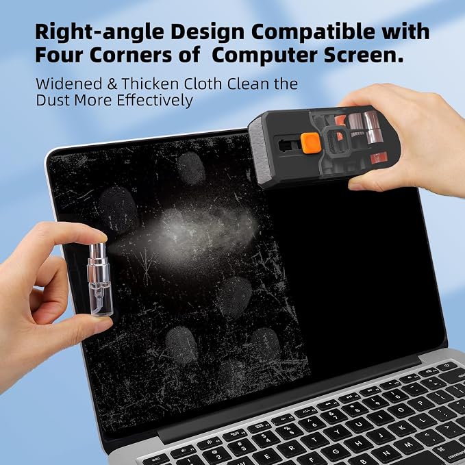 Ordilend All-in-1 Keyboard Cleaner and Laptop Cleaning Kit - Professional Computer Screen-Safe Tools for MacBook and Electronics - Portable Brush Set for Gamers and Remote Professionals - Image 3