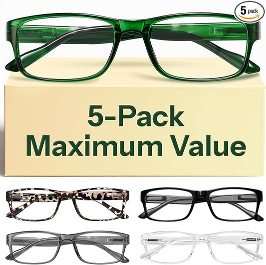 Gaoye 1.0 Professional Reading Glasses for All Day - Computer Readers with Blue Light Protection - Value Pack