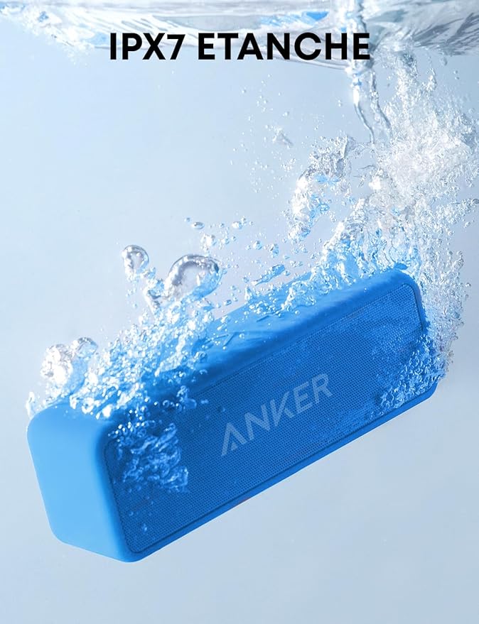 Anker SoundCore 2 12W Portable Wireless Bluetooth Speaker: Better Bass, 24-Hour Playtime, 66ft Bluetooth Range, IPX5 Water Resistance & Built-in Mic, Dual-Driver Speaker (Renewed)