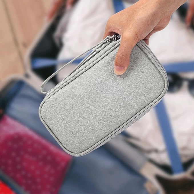 Cord Organizer Travel Cable Organizer Bag Tech Electronic Organizer Travel Case, Waterproof Electronic Accessories Pouch Bag for Cable, Cord, Charger, Phone, Power Bank, Earphone(Light Grey)