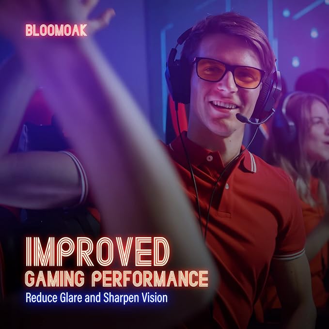 Bloomoak 100% Red Lens Blue Green Light Blocking Glasses- Dual AR Coatings Sleep Glasses Before Bed - Anti Glare, Fatigue