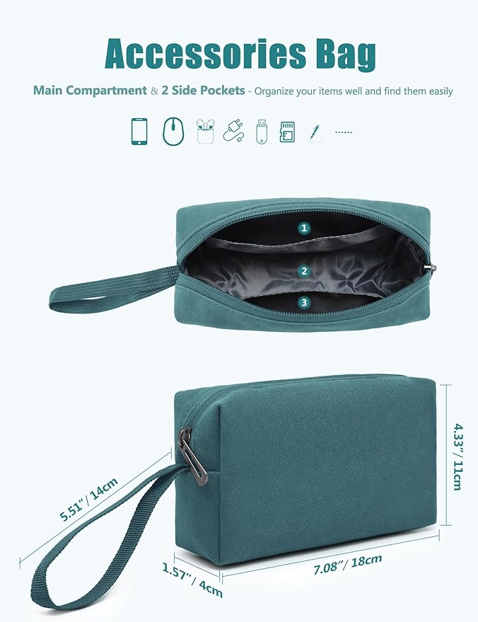 HYZUO 13.3-14 Inch Laptop Sleeve Case Bag with Adjustable Stand for MacBook Pro 14 M5/M4/M3/M2/M1 Pro/Max A3426 A3427 2026-2021, MacBook Air/Pro 13.3, 13.8-13.5 Surface Laptop, Dark Green