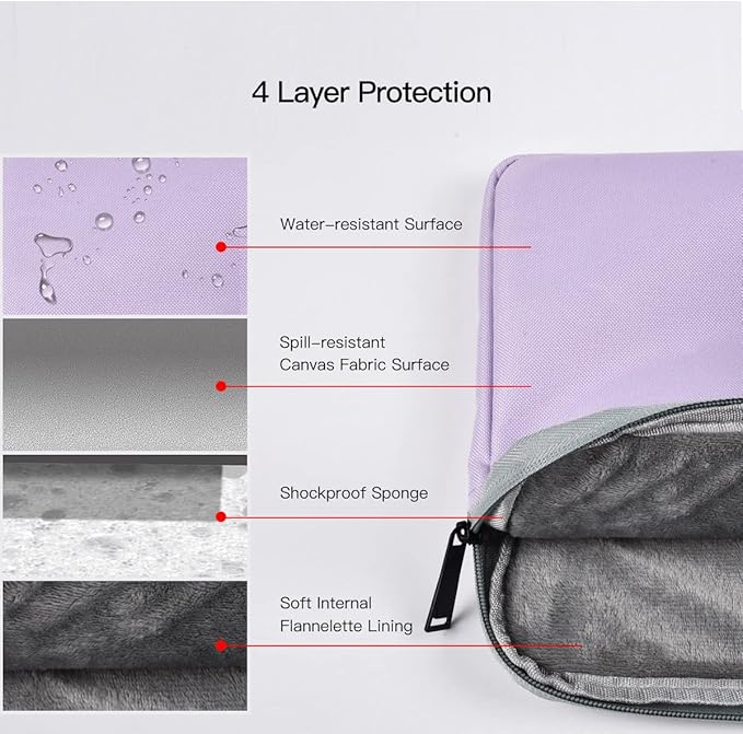 Laptop Sleeve 14 Inch Laptop Case Computer Bag for 15 inch New MacBook Air M4 A3241 M3 A3114 M2 A2941 2025-2023, Purple