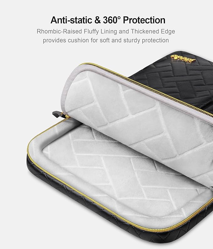 Lacdo 360° Protective Laptop Sleeve Case for 13 inch New MacBook Air M5 A3449 (2026), M4 A3240 2025, M3 A3113, M2 A2681, M1 A2337 A2179 A1932 | 13 inch MacBook Neo A18 Pro A3404 (2026), Elegant Black