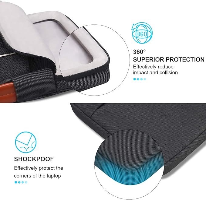 Lacdo 360° Protective Tablet Sleeve Case for 13 inch New iPad Air M4 M3 M2 2026-2024, 13-inch iPad Pro M5 M4 2025-2024, 12.9 inch iPad Pro 6 5 4 3, iPad Pro Air 13 inch Sleeve, Tablet Case Bag, Black