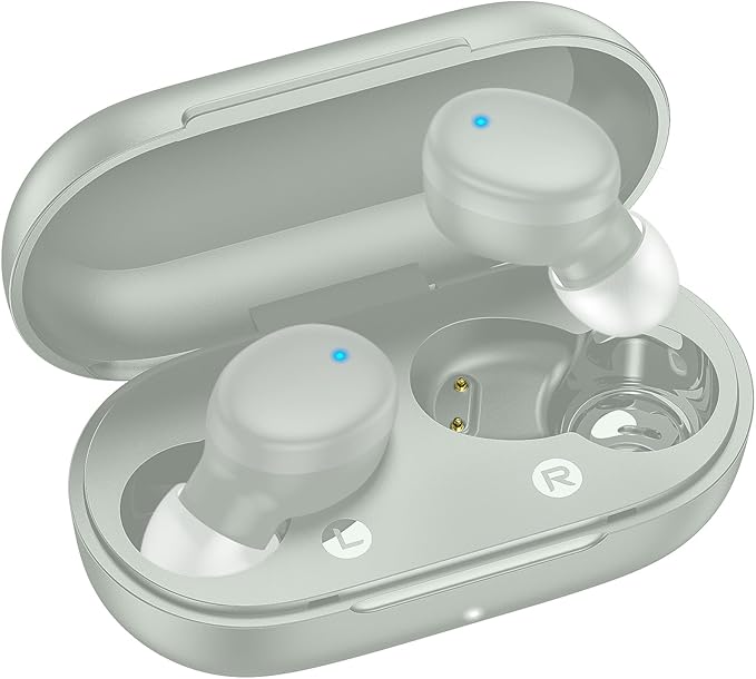 kurdene Wireless Earbuds Bluetooth 5.3 in Ear Buds Light Weight Headphones,Deep Bass Sound,Built in Mics Headset,Clear Calls Earphones for Sports Workout Light Blue