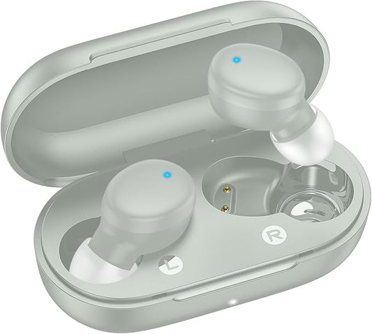 kurdene Wireless Earbuds Bluetooth 5.3 in Ear Buds Light Weight Headphones,Deep Bass Sound,Built in Mics Headset,Clear Calls Earphones for Sports Workout Light Blue