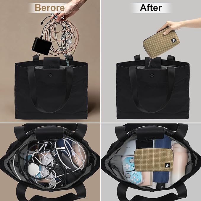 SIMTOP Cord Organizer Travel Small Tech Bag Pouch Case for Cords, Charger, Hard Drive, Power Bank ?€? Water-Resistant Electronics Organizer, Small Portable Gadget Case for Travel