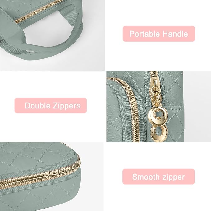 MOSISO 360 Protective Laptop Case 16 inch,15-15.6 inch Laptop Sleeve Compatible with MacBook Pro 16 M5 M4 M3 M2 M1 HP Acer Dell Lenovo,Square Quilted Bag Cover with 2 Pockets&Handle&Belt,Antique Green