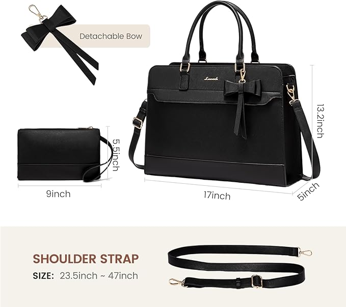 LOVEVOOK Laptop Tote Bag for Women,Leather Work Bag, Waterproof Business Teacher Bag,Large Computer Handbag Purse Briefcase,Office Gifts for Women