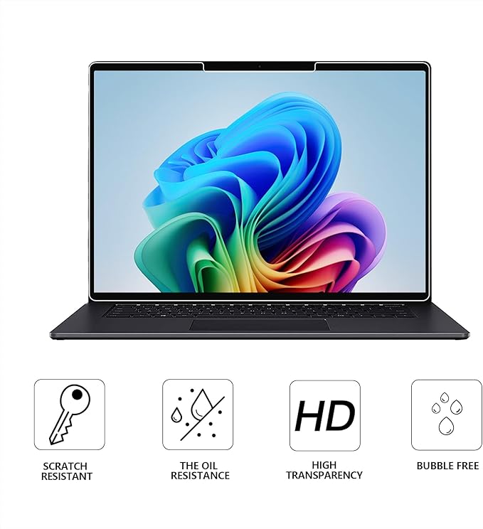 Megoo Glass Screen Protector for Surface Laptop 7 (2024 AIPC, 13.8 Inch) - Scratch Resistant, High Sensitivity, Bubble-free Instalation, Ultra Clear, Surface Pen Compatible, 2 Pack